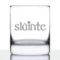 Slainte - Irish Cheers - Whiskey Rocks Glass - Funny St Patricks Day Party Decor or Gifts for Men & Women